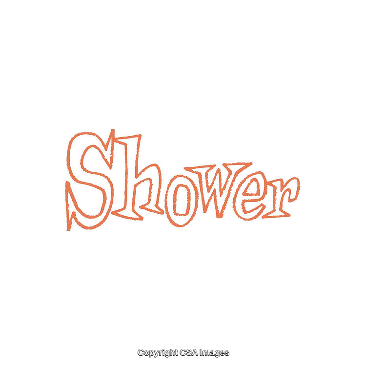 Minimalist Orange Shower Typography with Creative Text Design