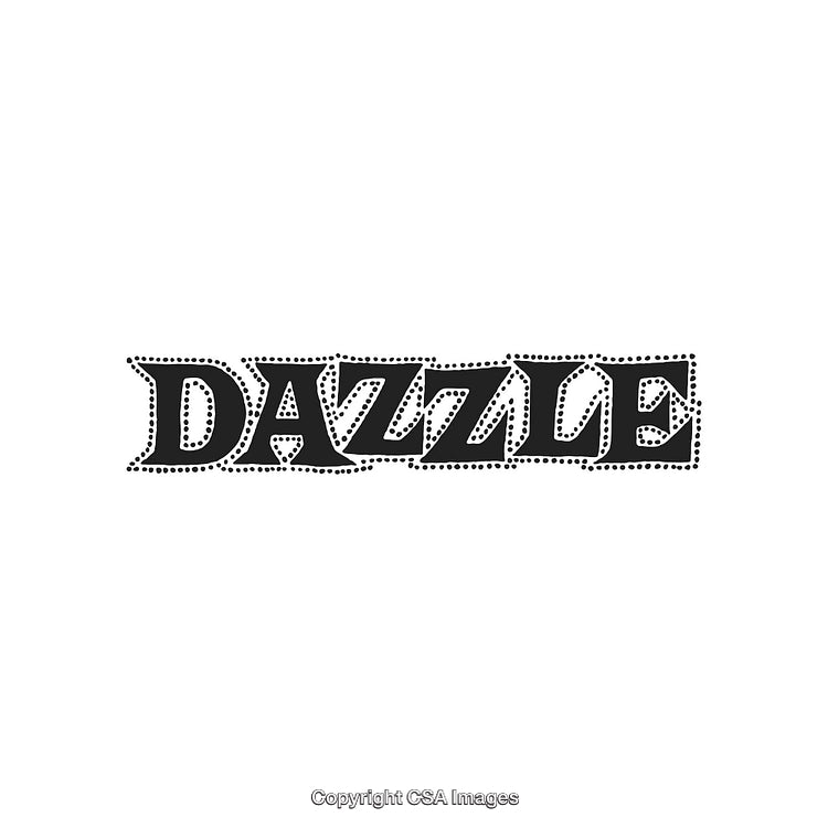 Stylized Dazzle Typography Design With Decorative Dashed Outline