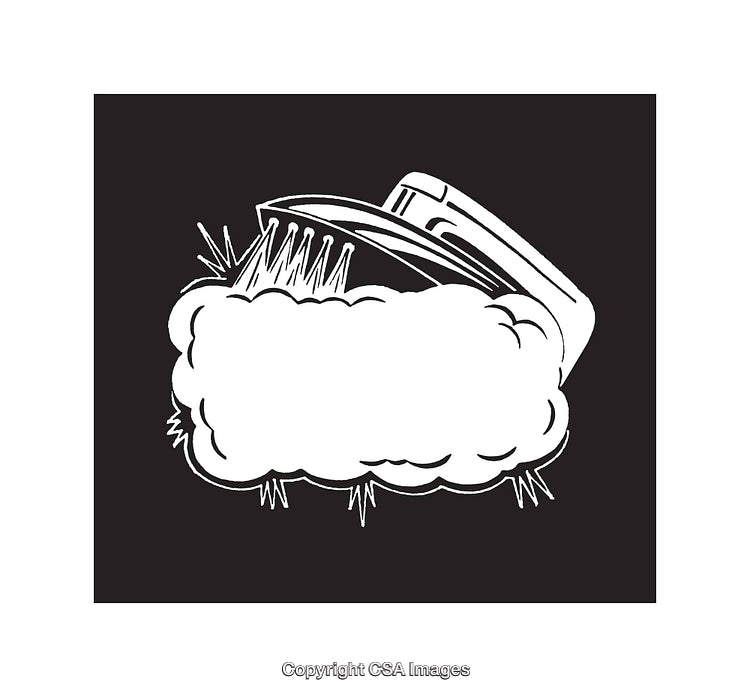 Minimalist Black and White Cloud with Cleaning Theme Artwork