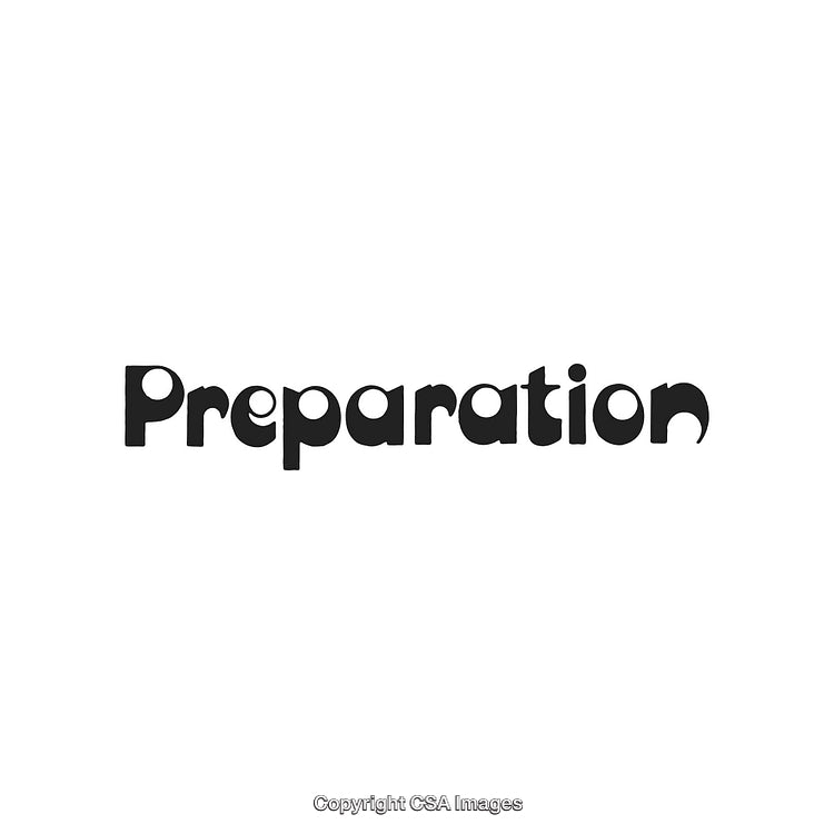 Stylized Typography Depicting the Word Preparation in Unique Font Style