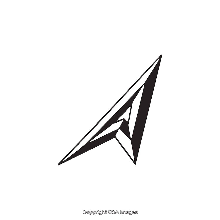 Abstract Geometric Arrow in Black and White Design