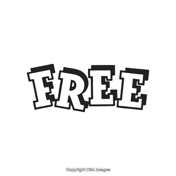 Creative Typography Display of the Word Free in Bold Black and White