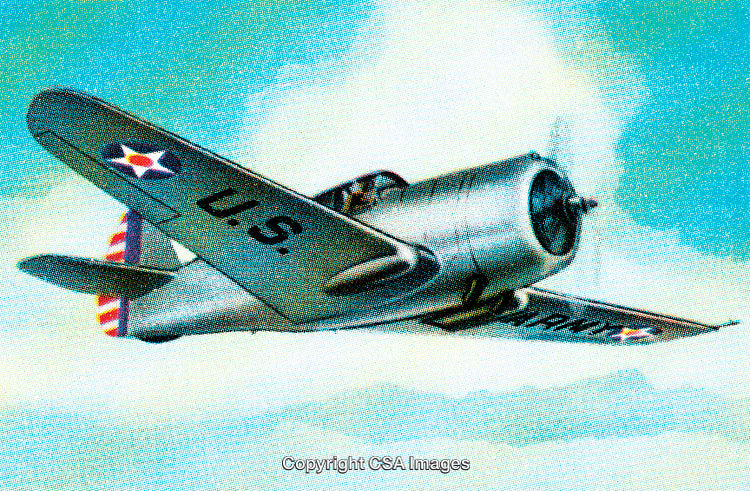Vintage Aircraft in Flight with Clear Sky Backdrop