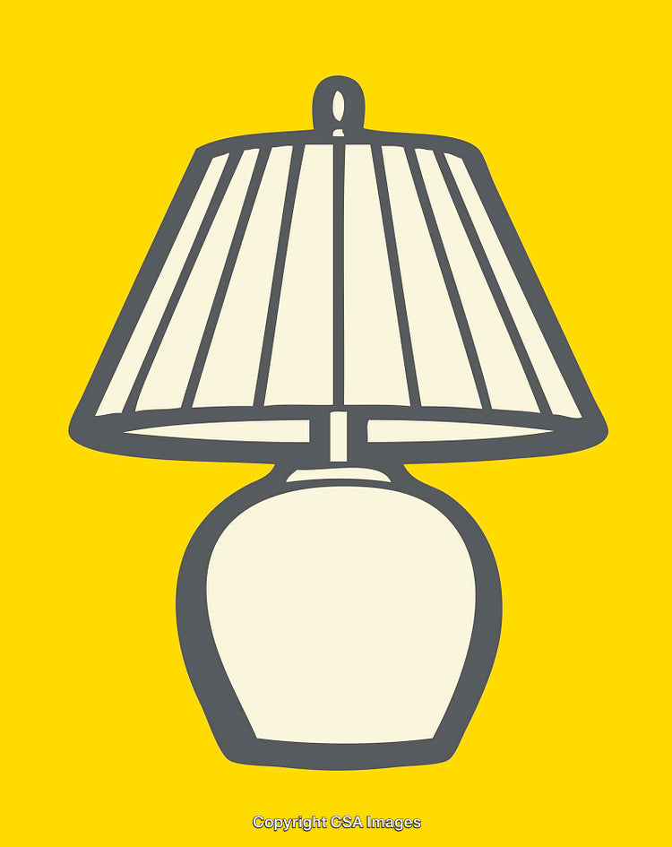 Simple Illustration of a Lamp with a Yellow Background