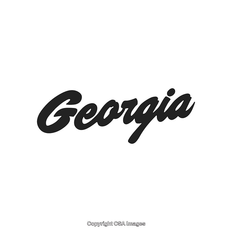 Stylish Georgia Text Design in Bold Script Typography on White Background