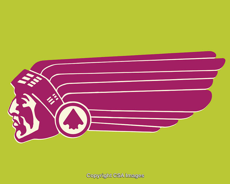 Colorful Illustration of Winged Head Symbol in Bold Modern Art Style