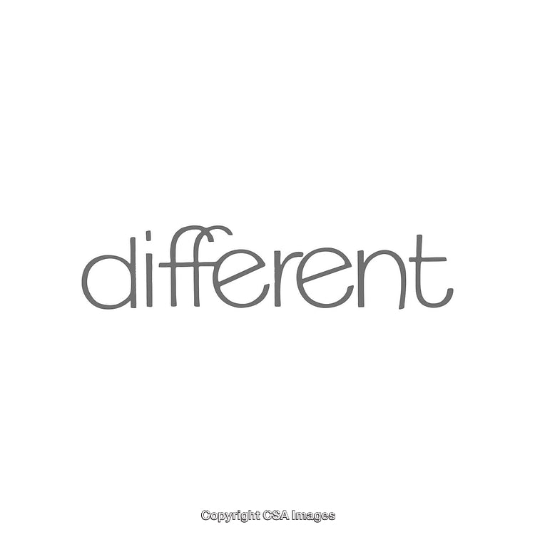 Minimalist Word Art Featuring the Word 'Different' in Gray Font on White