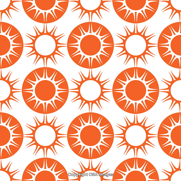Vibrant Abstract Orange Circular Pattern with Radiating Shapes on White Background