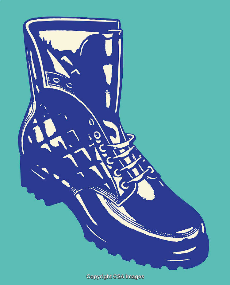 Colorful Line Art Illustration of a Stylish Ankle Boot