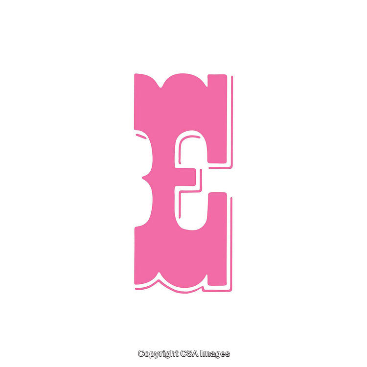 Stylized Pink Letter E Artwork on a White Background