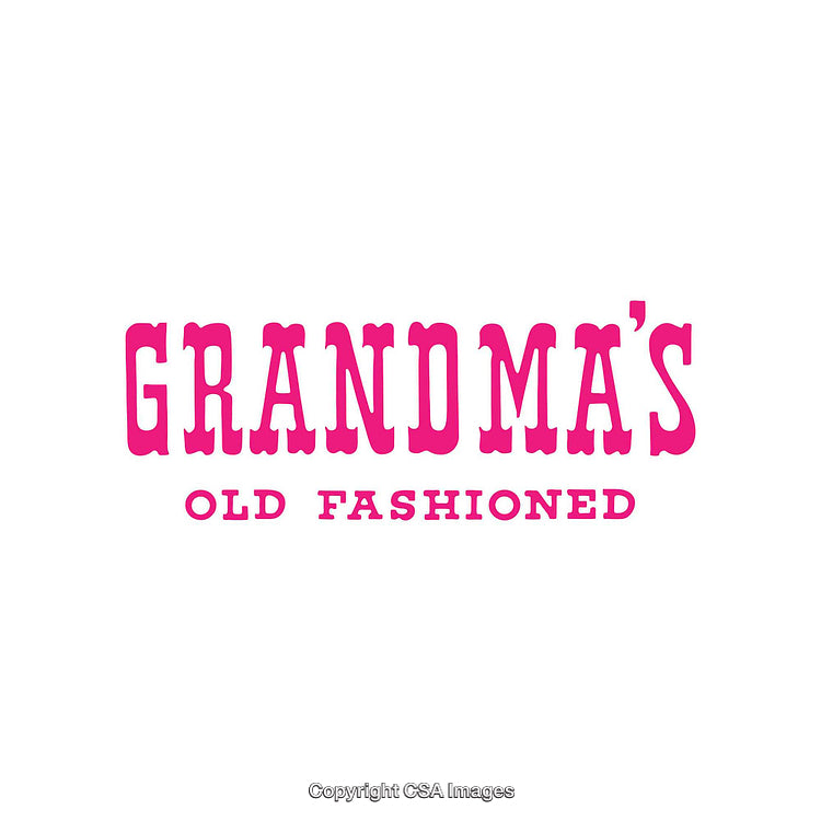 Grandma's Old Fashioned Pink Text Design on White Background