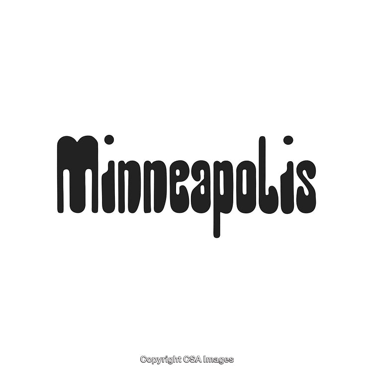 Minimalistic Typography Design Featuring Minneapolis City Name in Black on White