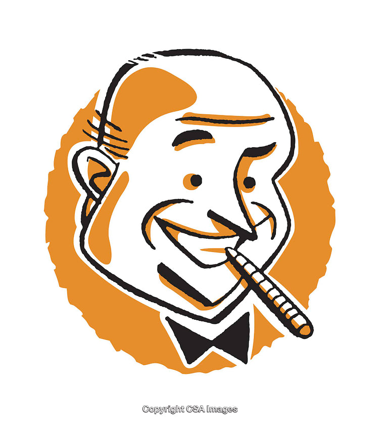 Colorful Illustration of Man Smoking Cigar with Bold Cartoon Style