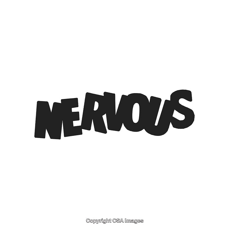 Stylized Black Text Depicting the Word Nervous in Bold Letters