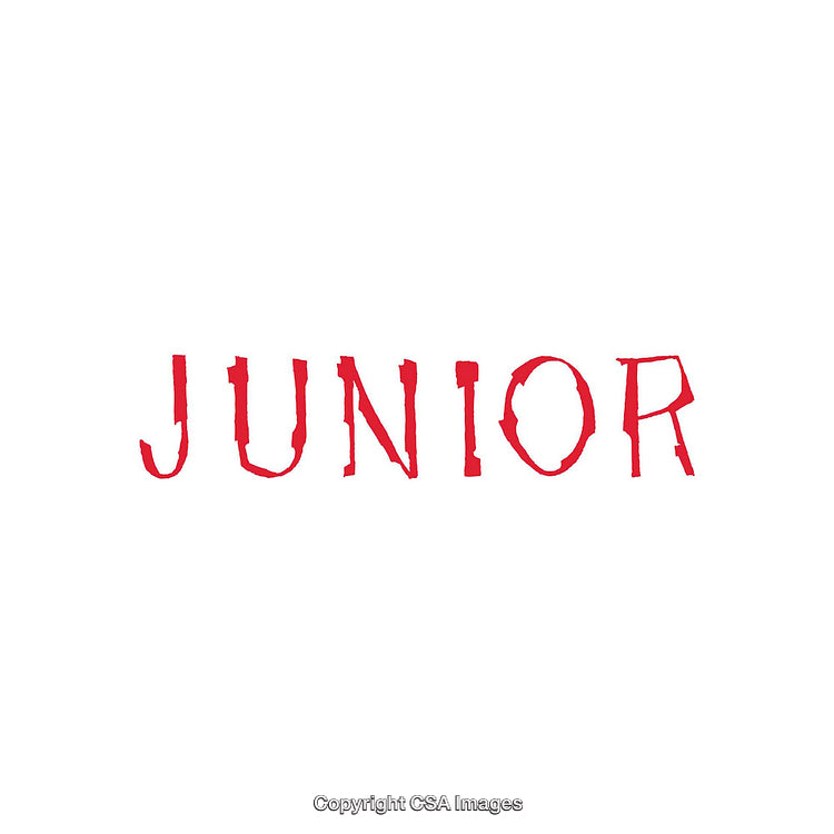 Red Junior Text Isolated on White Background