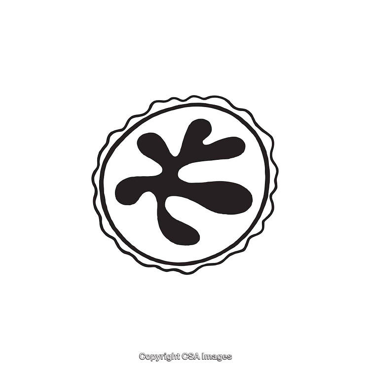 Abstract Black And White Ink Shape With Organic Curve Pattern