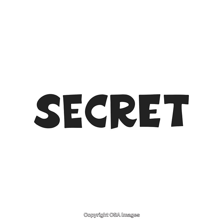 Bold Typography of the Word Secret in Black on a Plain White Background