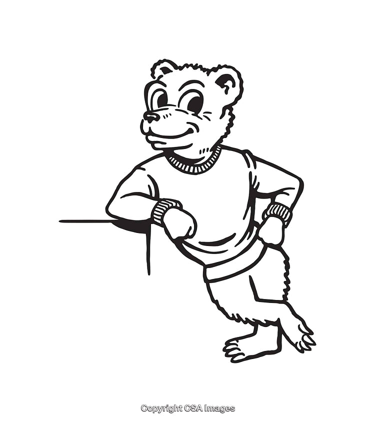 Cartoon Bear Illustration Relaxing in Style with a Casual Pose