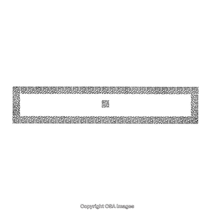 Black and White Decorative Border with Geometric Patterns