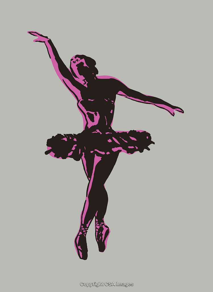 Elegant Silhouette of a Ballerina in a Graceful Dance Pose