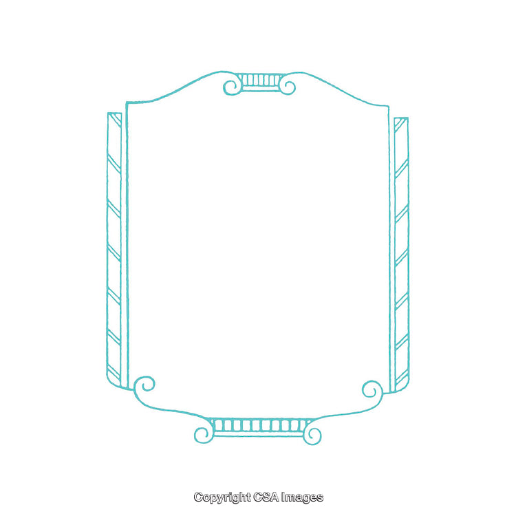 Elegant Decorative Frame with Swirled Borders and Blank Center