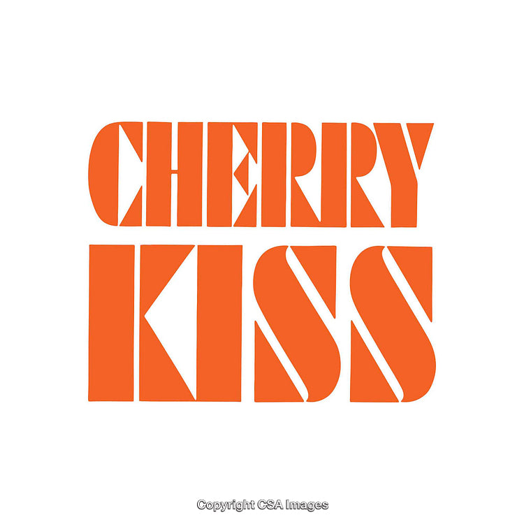 Bold Bold Orange Typography Art Featuring 'Cherry Kiss' Text