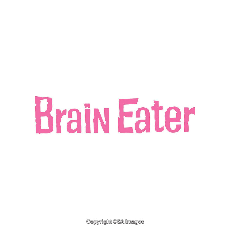 Vivid Pink Text Design Reading 'Brain Eater' on White Background