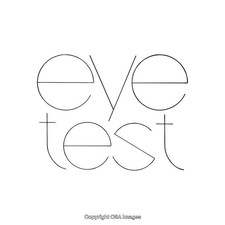 Minimalist Eye Test Typography with Artistic Circular and Linear Font Design