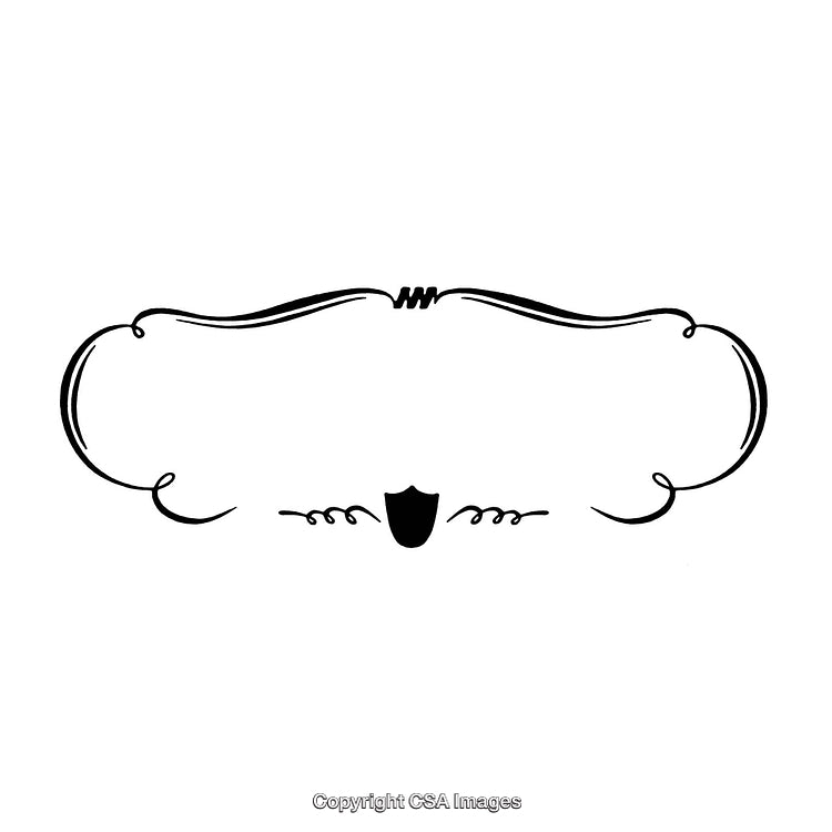 Elegant Black and White Decorative Border with Curved Ornaments