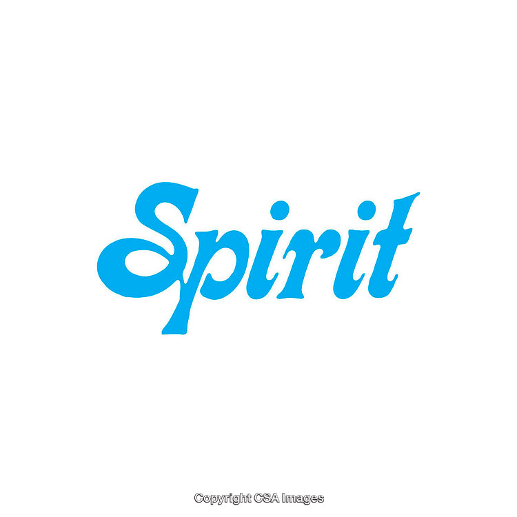 Blue Spirit Text on White Background Displaying Simplicity and Style