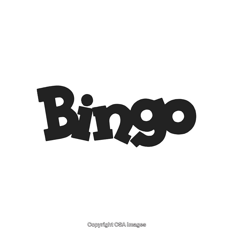 Playful Text Style Depicting the Word Bingo in Black Typography