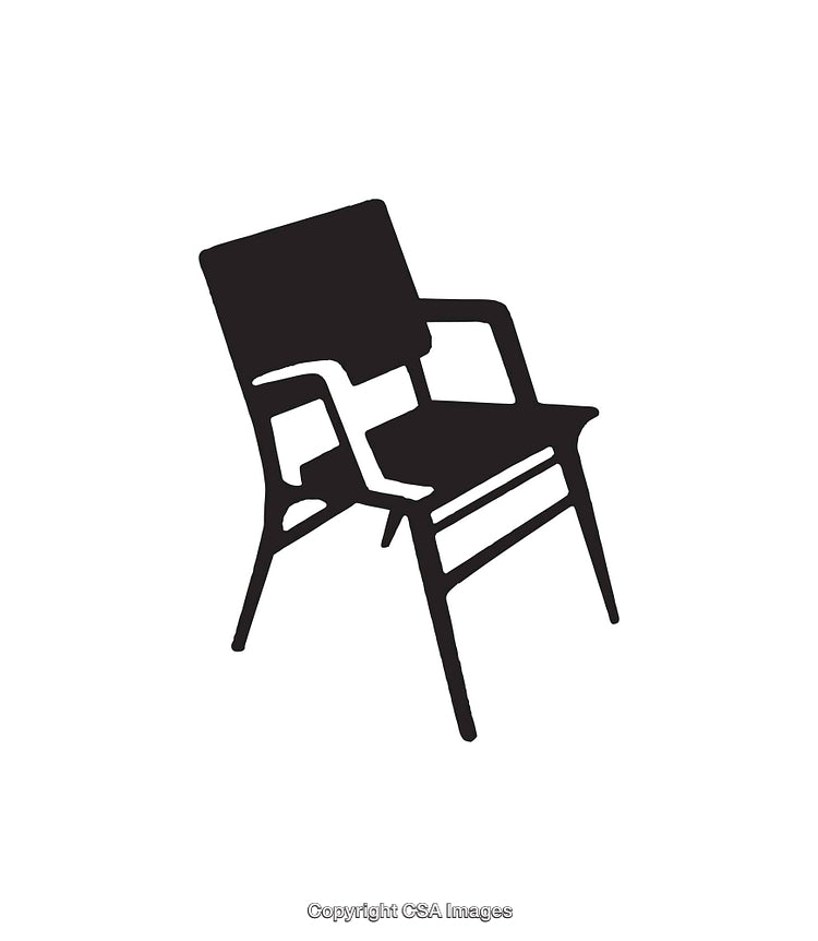 Minimalist Vector Illustration of a Chair in Black and White