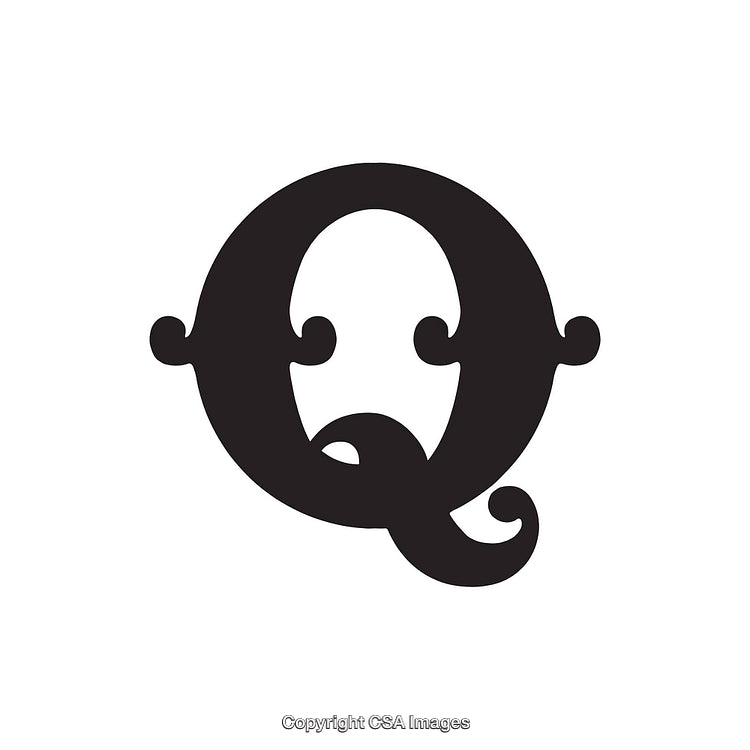 Artistic Monogram Letter Q Design with Decorative Swirls