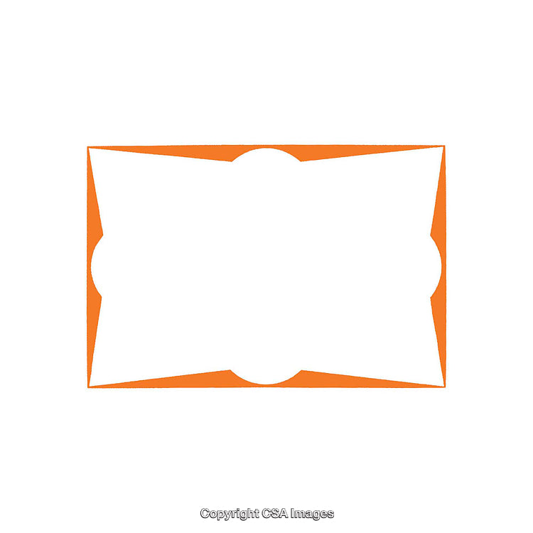 Minimalist Orange Design with Geometric Border Elements on White Background