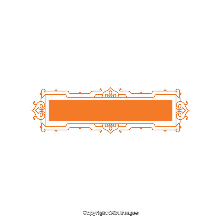 Ornate Orange Frame Border With Decorative Design Elements