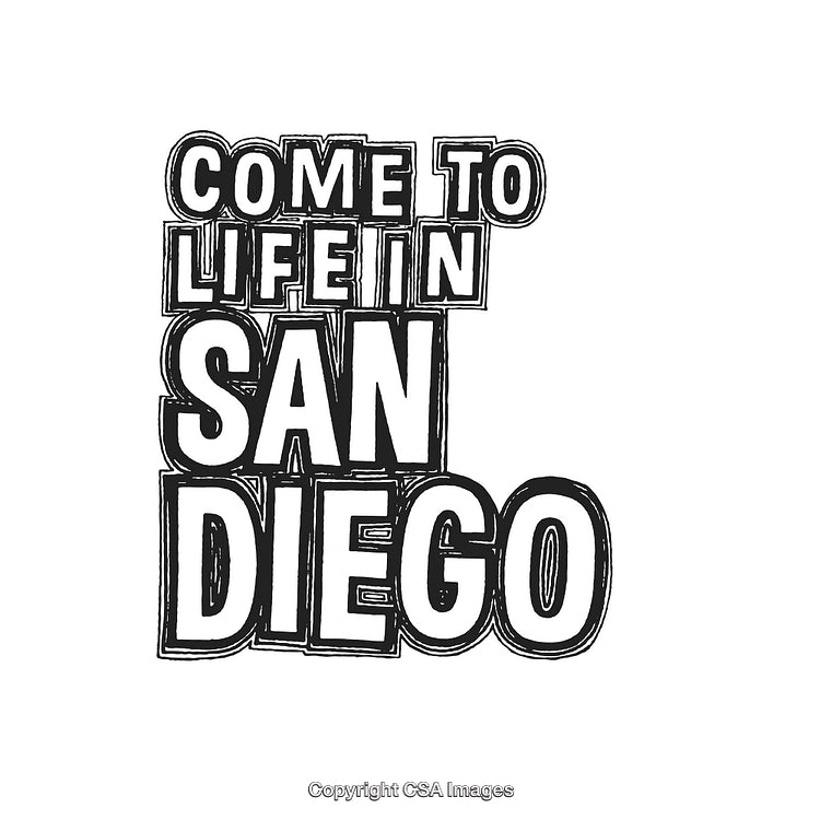 Hand-Drawn San Diego Logo with Bold Typography and Inspiring Message