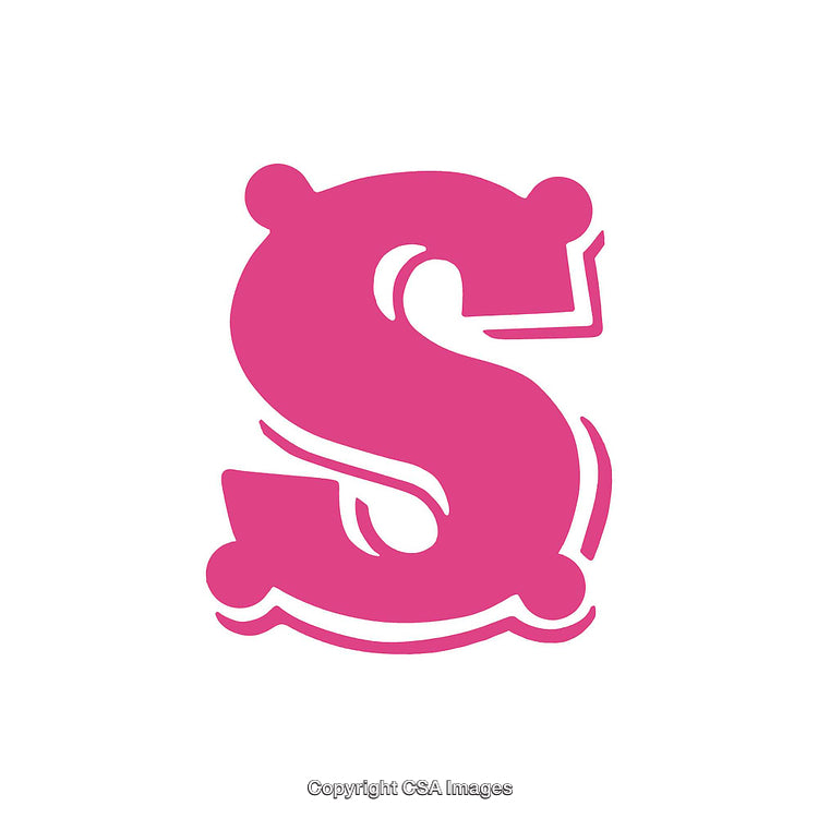 Vibrant Pink Stylish Letter S Icon Isolated on White Background