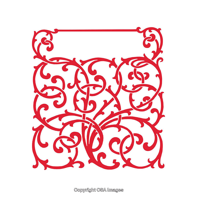 Red Decorative Ornamental Scrollwork Pattern with Elegant Styling