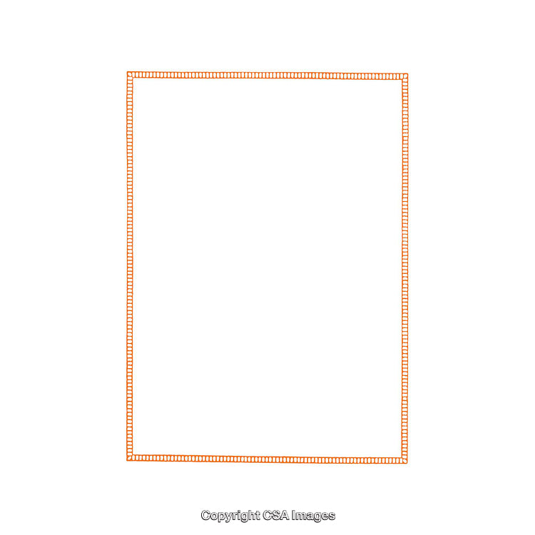 Minimalistic Orange-Outlined Frame on a White Background