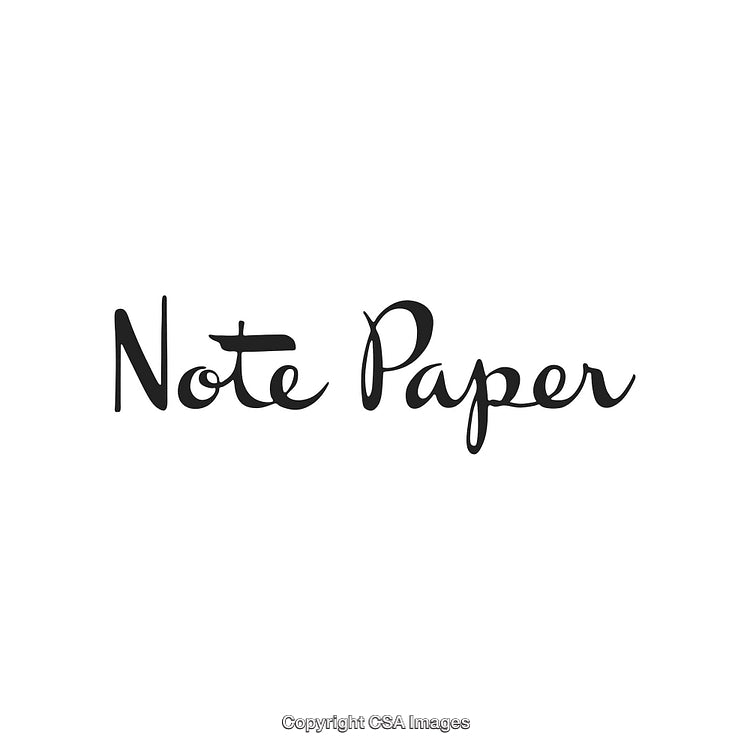 Stylish Handwritten Note Paper Text on White Background for Decorative Design