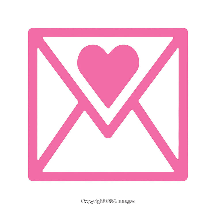 Pink Heart and Envelope Icon Representing Love and Communication