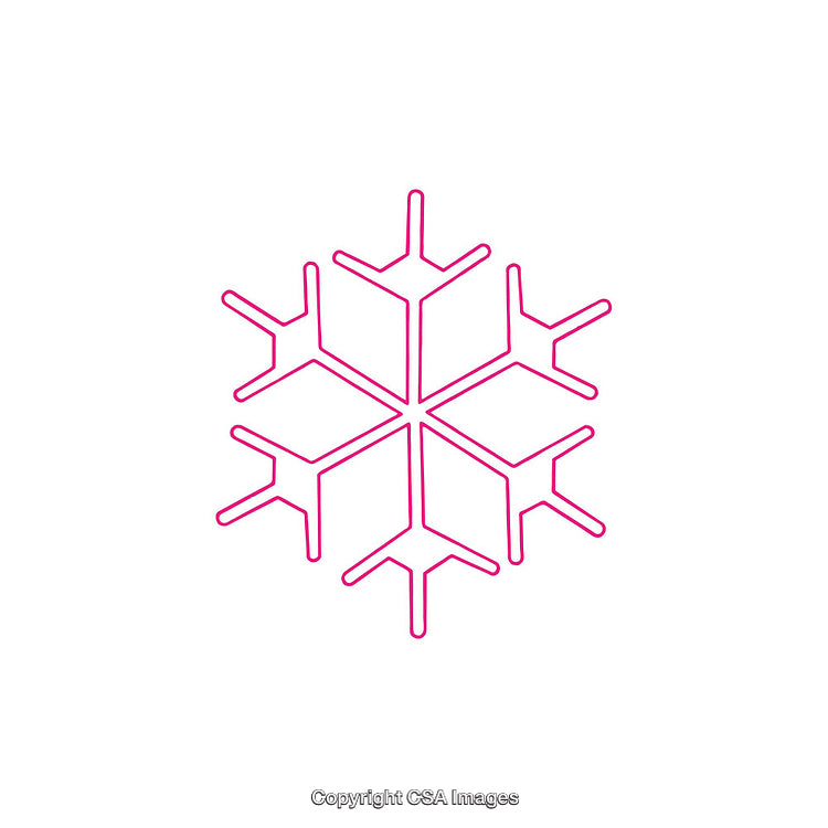 Pink Snowflake Dingbat Icon on a White Background