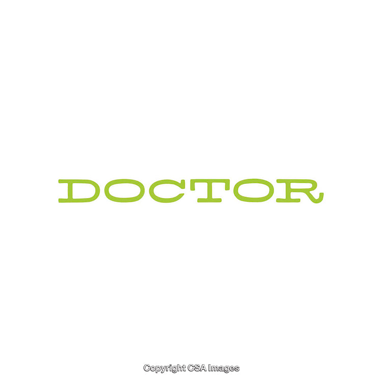 Green Text Design Featuring the Word Doctor on a White Background