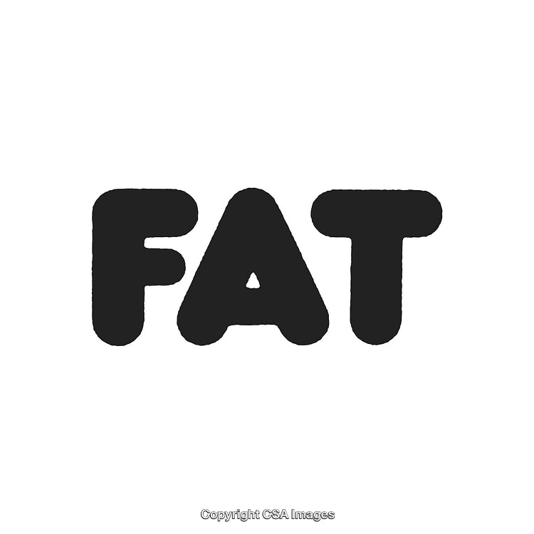 Bold Text Displaying the Word 'Fat' in Black on White Background