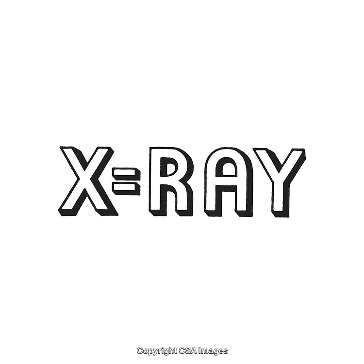 Bold Typography Design Featuring the Text 'X=Ray' on a White Background