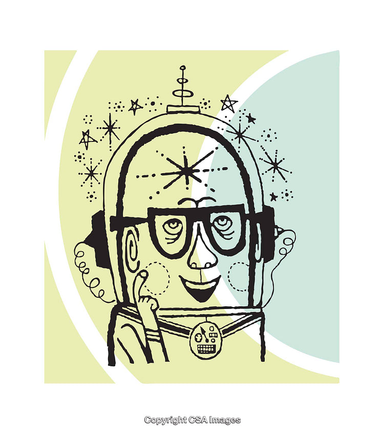 Colorful Illustrated Cartoon Robot With a Whimsical Design and Glowing Features