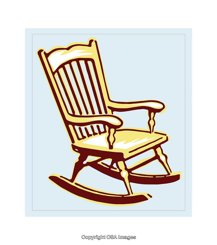 Handcrafted Wooden Rocking Chair Illustration in Classic Vintage Style