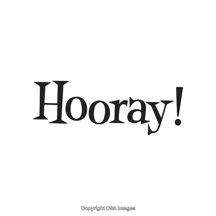 Elegant Typography Featuring the Word Hooray Emphasizing Celebration and Cheerfulness