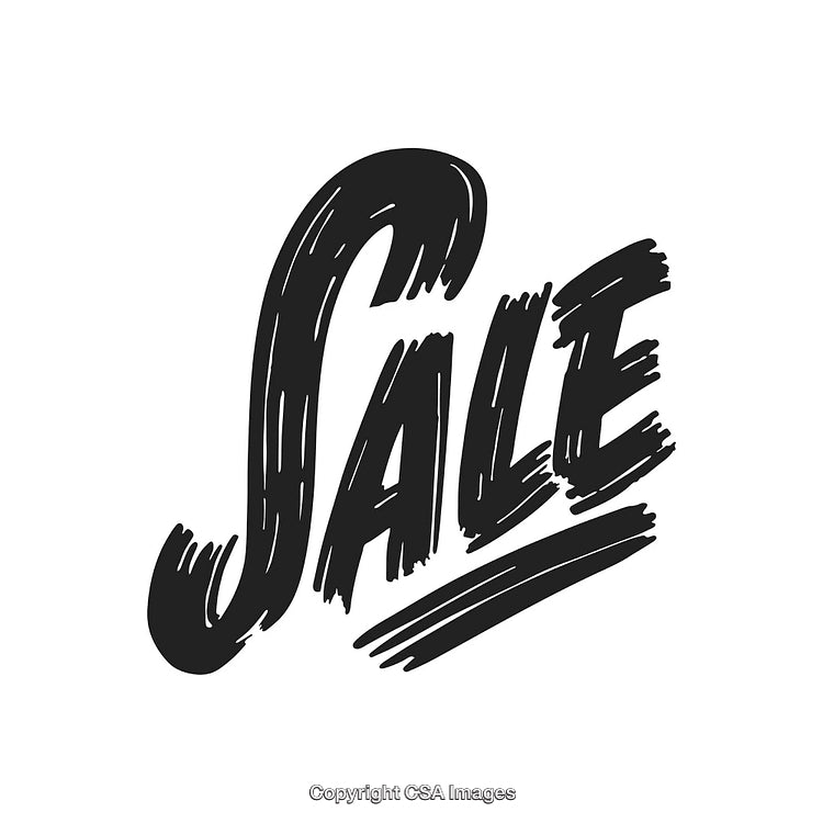 Stylish Handwritten Sale Typography With Brush Stroke Elements on White Background