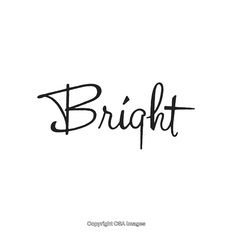 Bright Calligraphy in Black Script Font with White Background